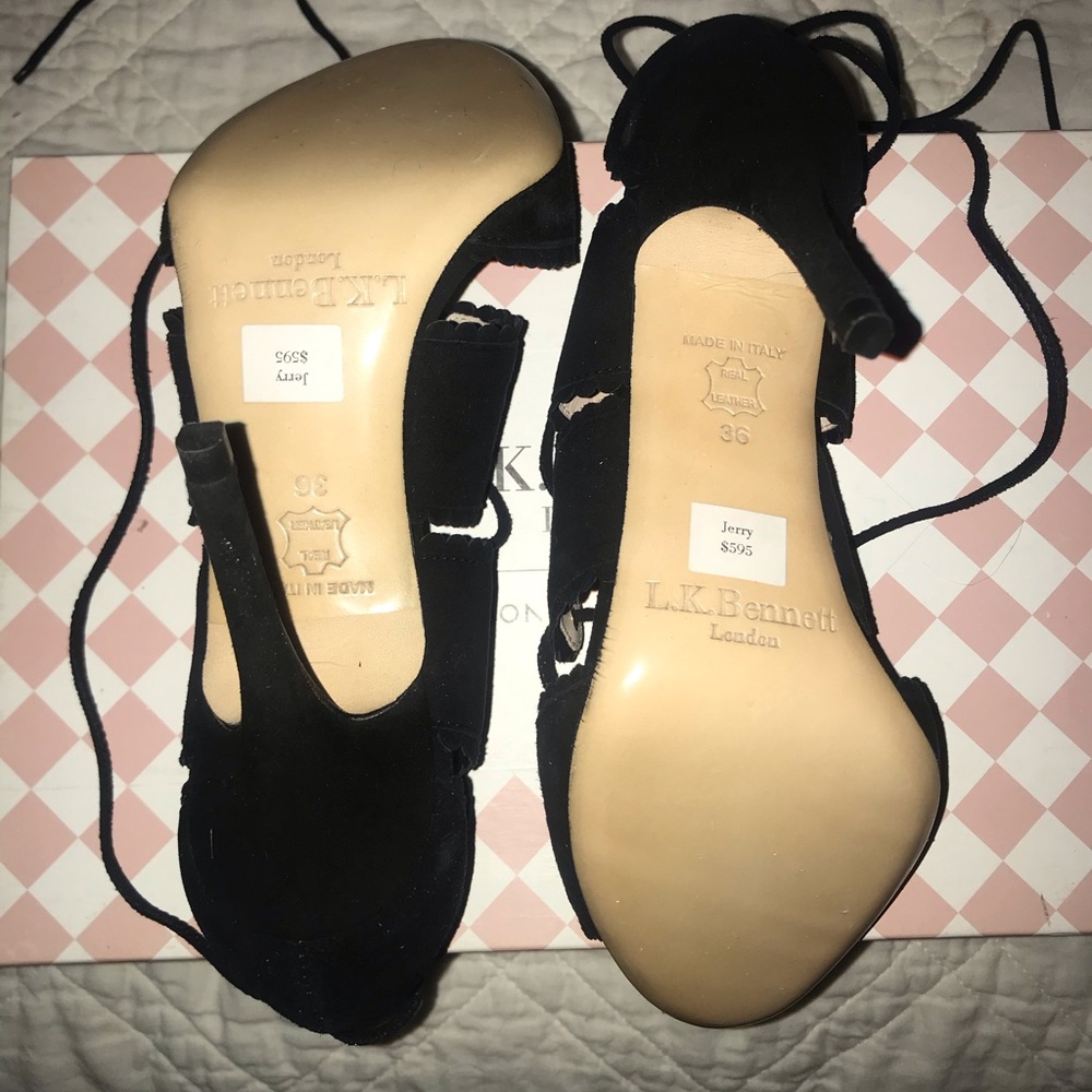L.K. Bennett Black Jerry Sandal - Picture 6 of 9
